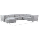 Meridian Miramar Grey Durable Linen Textured Modular Sectional IMAGE 9
