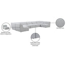 Meridian Miramar Grey Durable Linen Textured Modular Sectional IMAGE 10