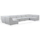Meridian Miramar Grey Durable Linen Textured Modular Sectional IMAGE 9