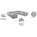 Meridian Miramar Grey Durable Linen Textured Modular Sectional IMAGE 10
