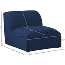 Meridian Miramar Navy Durable Linen Textured Armless IMAGE 8