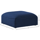 Meridian Miramar Navy Durable Linen Textured Ottoman IMAGE 5