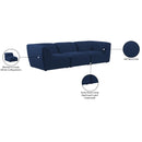 Meridian Miramar Navy Durable Linen Textured Modular Sofa IMAGE 10