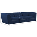 Meridian Miramar Navy Durable Linen Textured Modular Sofa IMAGE 9