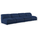 Meridian Miramar Navy Durable Linen Textured Modular Sofa IMAGE 8