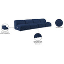 Meridian Miramar Navy Durable Linen Textured Modular Sofa IMAGE 9