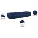 Meridian Miramar Navy Durable Linen Textured Modular Sofa IMAGE 10