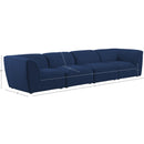 Meridian Miramar Navy Durable Linen Textured Modular Sofa IMAGE 9