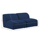 Meridian Miramar Navy Durable Linen Textured Modular Sofa IMAGE 8
