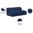 Meridian Miramar Navy Durable Linen Textured Modular Sofa IMAGE 9