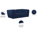 Meridian Miramar Navy Durable Linen Textured Modular Sofa IMAGE 10