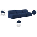 Meridian Miramar Navy Durable Linen Textured Modular Sofa IMAGE 9