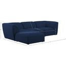 Meridian Miramar Navy Durable Linen Textured Modular Sectional IMAGE 14