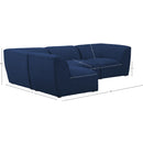 Meridian Miramar Navy Durable Linen Textured Modular Sectional IMAGE 14