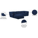 Meridian Miramar Navy Durable Linen Textured Modular Sectional IMAGE 15