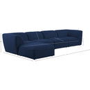 Meridian Miramar Navy Durable Linen Textured Modular Sectional IMAGE 14