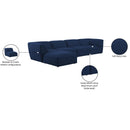 Meridian Miramar Navy Durable Linen Textured Modular Sectional IMAGE 15