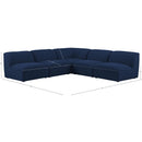 Meridian Miramar Navy Durable Linen Textured Modular Sectional IMAGE 8