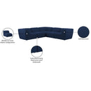 Meridian Miramar Navy Durable Linen Textured Modular Sectional IMAGE 10
