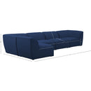 Meridian Miramar Navy Durable Linen Textured Modular Sectional IMAGE 14