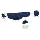 Meridian Miramar Navy Durable Linen Textured Modular Sectional IMAGE 15