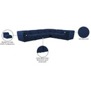 Meridian Miramar Navy Durable Linen Textured Modular Sectional IMAGE 10
