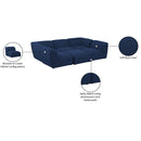 Meridian Miramar Navy Durable Linen Textured Modular Sectional IMAGE 10