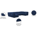 Meridian Miramar Navy Durable Linen Textured Modular Sectional IMAGE 10