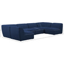 Meridian Miramar Navy Durable Linen Textured Modular Sectional IMAGE 9