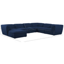 Meridian Miramar Navy Durable Linen Textured Modular Sectional IMAGE 9