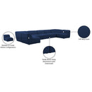 Meridian Miramar Navy Durable Linen Textured Modular Sectional IMAGE 10