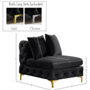 Meridian Tremblay Black Velvet Armless Chair IMAGE 15