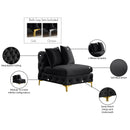 Meridian Tremblay Black Velvet Armless Chair IMAGE 16