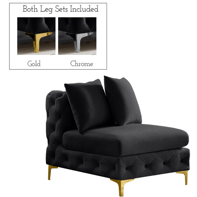 Meridian Tremblay Stationary Fabric Chair 686Black-Armless IMAGE 1