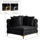 Meridian Tremblay Black Velvet Corner Chair IMAGE 13