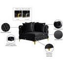 Meridian Tremblay Black Velvet Corner Chair IMAGE 14