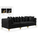 Meridian Tremblay Black Velvet Modular Sofa IMAGE 15