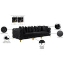 Meridian Tremblay Black Velvet Modular Sofa IMAGE 16