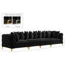 Meridian Tremblay Black Velvet Modular Sofa IMAGE 11