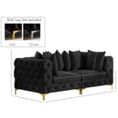 Meridian Tremblay Black Velvet Modular Sofa IMAGE 13