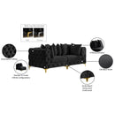 Meridian Tremblay Black Velvet Modular Sofa IMAGE 14