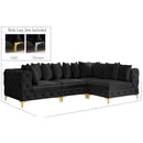 Meridian Tremblay Black Velvet Modular Sectional IMAGE 13