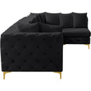 Meridian Tremblay Black Velvet Modular Sectional IMAGE 11