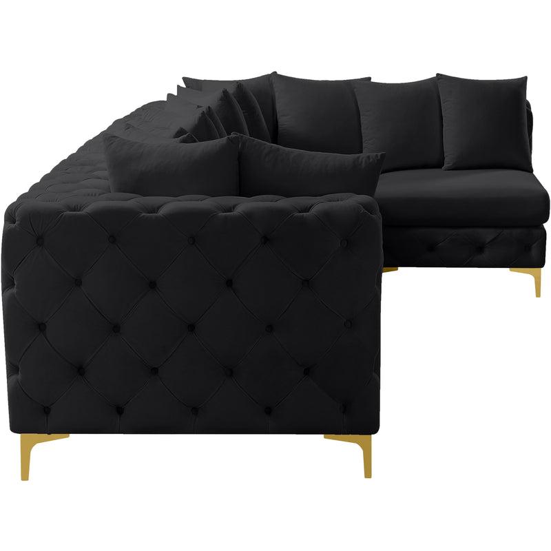 Meridian Tremblay Black Velvet Modular Sectional IMAGE 11