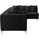 Meridian Tremblay Black Velvet Modular Sectional IMAGE 12