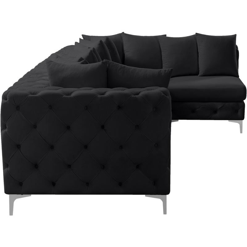 Meridian Tremblay Black Velvet Modular Sectional IMAGE 12