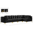 Meridian Tremblay Black Velvet Modular Sectional IMAGE 13