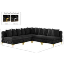 Meridian Tremblay Black Velvet Modular Sectional IMAGE 11
