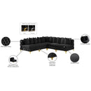 Meridian Tremblay Black Velvet Modular Sectional IMAGE 12
