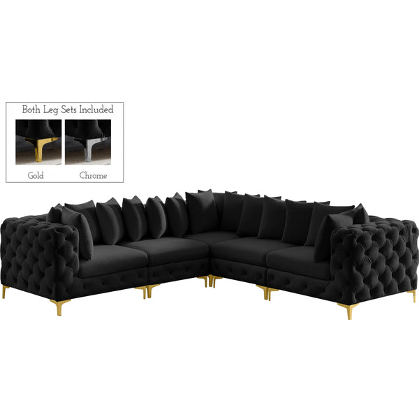 Meridian Tremblay Fabric Sectional 686Black-Sec5C IMAGE 1